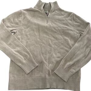J Crew Sweater Mens Medium Half Zip Pullover Mock Neck Casual Preppy Cotton